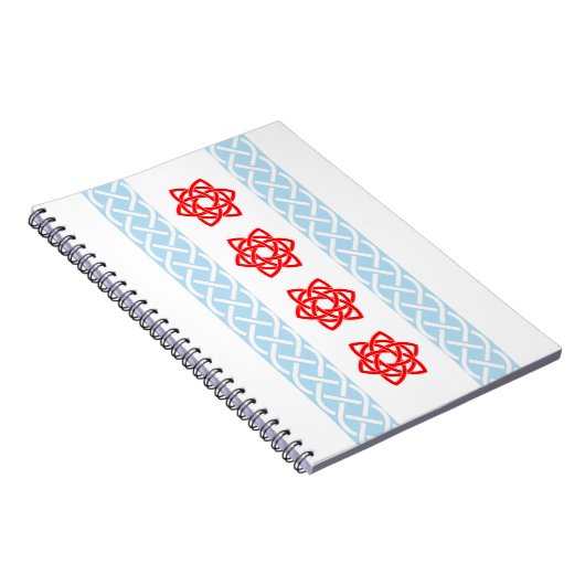 Celtic Chicago Flag Irish Spiral Bound Notebook Notitieboek (Rechterzijde)