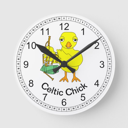 Celtic Chick Ronde Klok (Voorkant)