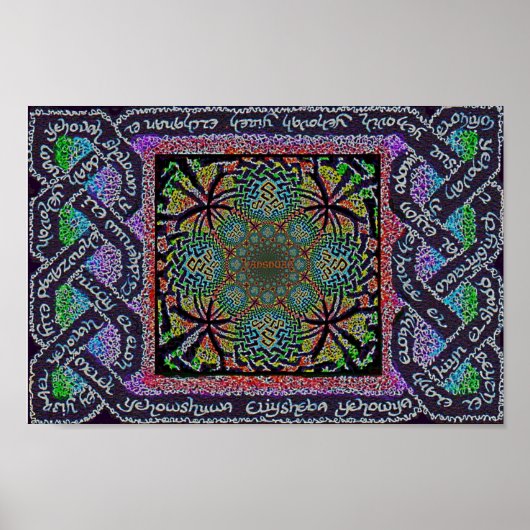 Celtic Christelijk Hebreeuws names van YHWH knot Poster (Voorkant)