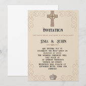 Celtic Christian Wedding Invitation Kaart (Voorkant / Achterkant)