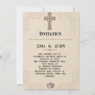 Celtic Christian Wedding Invitation Kaart