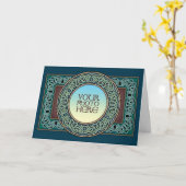 Celtic Circle Border Photo Lijst Wenskaart Kaart (Gele Bloem)