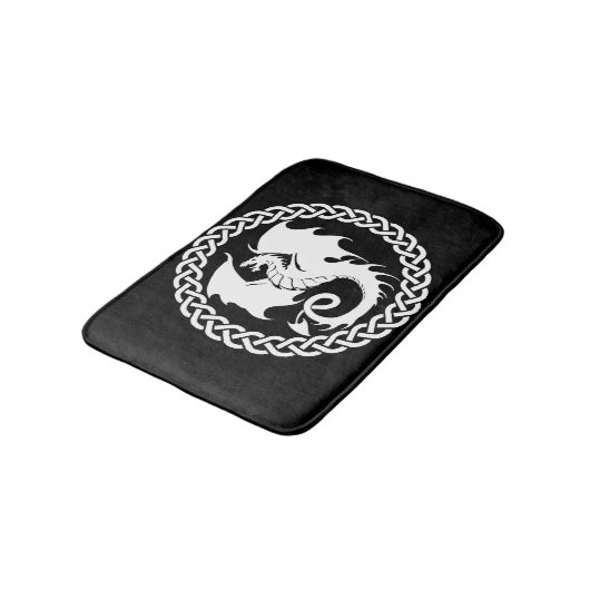 Celtic Circle Dragon Black Badmat (Gekanteld)