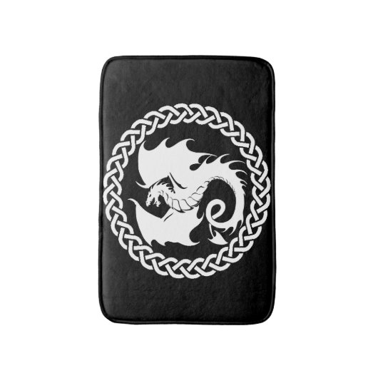 Celtic Circle Dragon Black Badmat (Voorkant Verticaal)