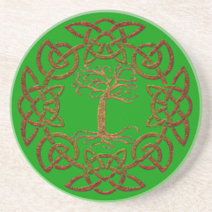 Celtic Circle & Tree Irish-stijl Drinken Onderzett Zandsteen Onderzetter