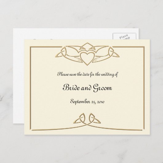 Celtic Claddagh Bewaar de datum Briefkaarten (Voorkant / Achterkant)