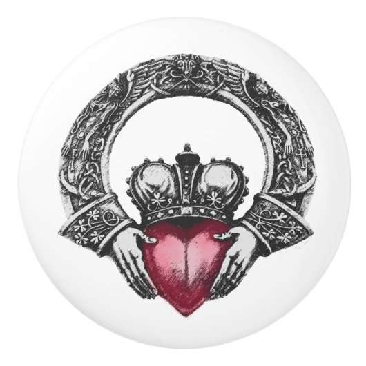 Celtic Claddagh Keramische Knop (Voorkant)