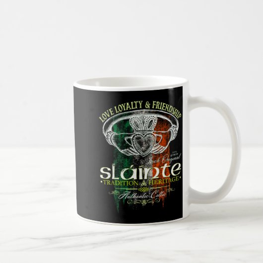 Celtic Claddagh Slainte Nge Irish Flag St. Patrick Koffiemok (Rechts)