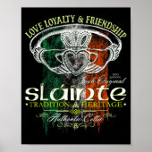 Celtic Claddagh Slainte Nge Irish Flag St. Patrick Poster (Voorkant)