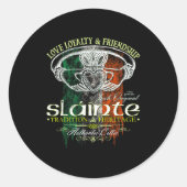 Celtic Claddagh Slainte Nge Irish Flag St. Patrick Ronde Sticker (Voorkant)