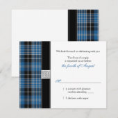 Celtic Clark Tartan Bruiloft RSVP Reactie (Voorkant / Achterkant)