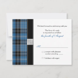 Celtic Clark Tartan Bruiloft RSVP Reactie Kaartje