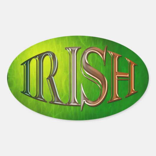 CELTIC CLASSICS Irish Flag Collectie Ovale Sticker (Voorkant)