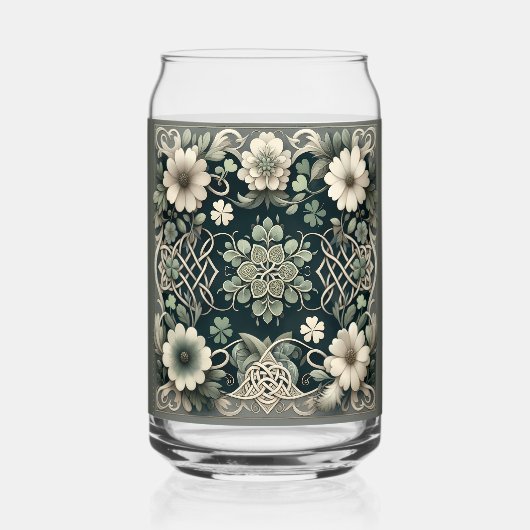 Celtic Clover Floral Charm Blikvorm Glas (Achterkant)