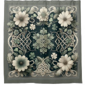Celtic Clover Floral Charm Douchegordijn (Voorkant)