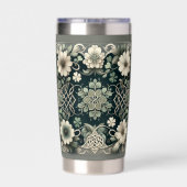 Celtic Clover Floral Charm Geïsoleerde Drinkbeker (Achterkant)
