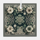 Celtic Clover Floral Charm Glas Ornament (Achterkant)