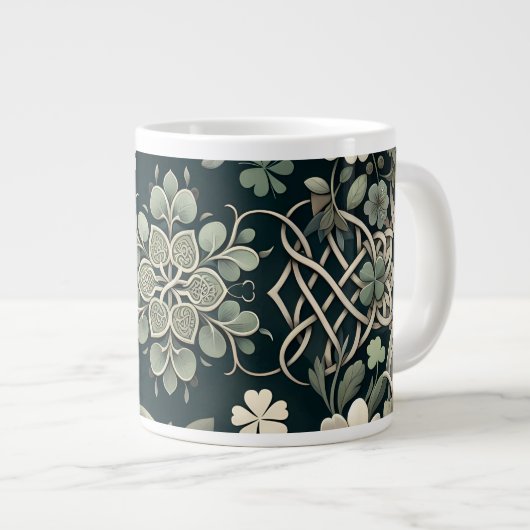 Celtic Clover Floral Charm Grote Koffiekop (Voorkant rechts)