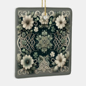 Celtic Clover Floral Charm Keramisch Ornament (Rechts)