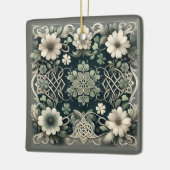 Celtic Clover Floral Charm Keramisch Ornament (Links)