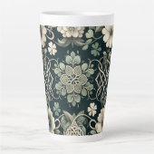 Celtic Clover Floral Charm Latte Mok (Voorkant)