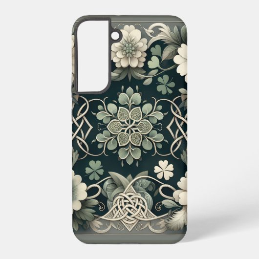 Celtic Clover Floral Charm Samsung Galaxy Hoesje (Achterkant)