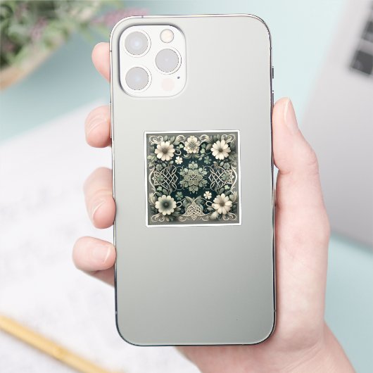 Celtic Clover Floral Charm Sticker (Telefoon)