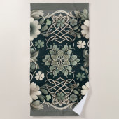 Celtic Clover Floral Charm Strandlaken (Voorkant)