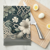 Celtic Clover Floral Charm Theedoek (Quarter Fold)