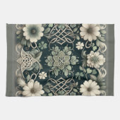 Celtic Clover Floral Charm Theedoek (Horizontaal)