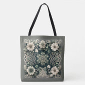 Celtic Clover Floral Charm Tote Bag (Voorkant)
