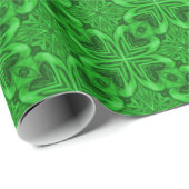 Celtic Clover  Green Fractal Kaleidoscope Cadeaupapier (Rol Hoek)