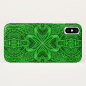 Celtic Clover Green Fractal Kaleidoscope Case-Mate iPhone Case (Achterkant (horizontaal))