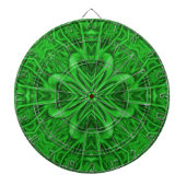 Celtic Clover Green Fractal Kaleidoscope Dartbord (Voorkant)