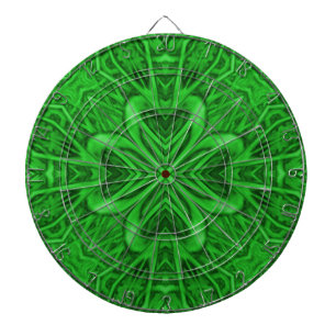 Celtic Clover  Green Fractal Kaleidoscope Dartbord