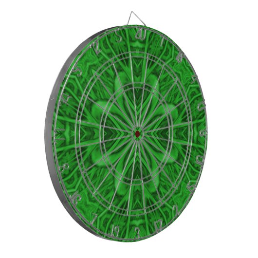 Celtic Clover Green Fractal Kaleidoscope Dartbord (Voorkant Links)