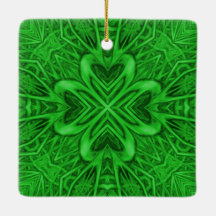 Celtic Clover  Green Fractal Kaleidoscope