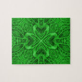 Celtic Clover Green Fractal Kaleidoscope Legpuzzel (Horizontaal)