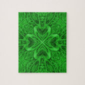 Celtic Clover  Green Fractal Kaleidoscope Legpuzzel (Verticaal)