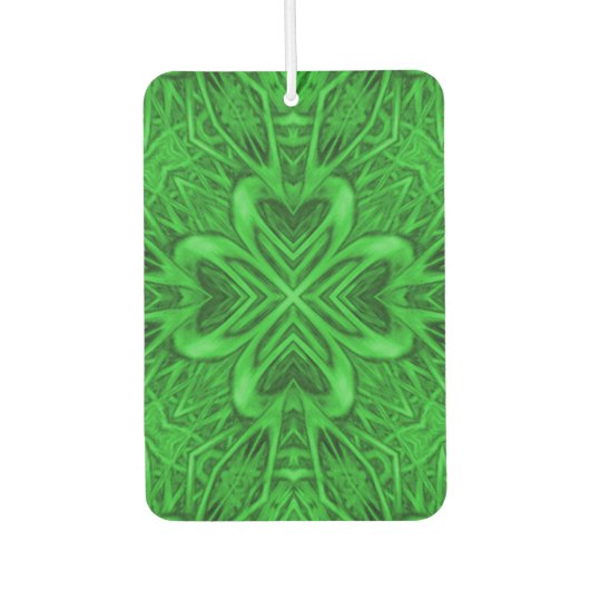 Celtic Clover  Green Fractal Kaleidoscope Luchtverfrisser (Voorkant)