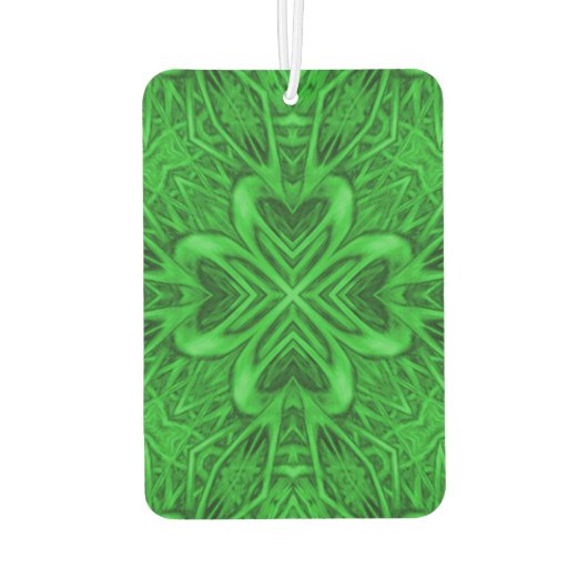 Celtic Clover  Green Fractal Kaleidoscope Luchtverfrisser (Achterkant)