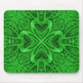 Celtic Clover  Green Fractal Kaleidoscope Muismat (Voorkant)