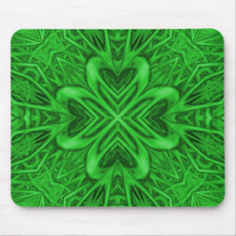 Celtic Clover  Green Fractal Kaleidoscope Muismat