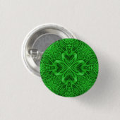 Celtic Clover  Green Fractal Kaleidoscope Ronde Button 3,2 Cm (Voorkant /achterkant)