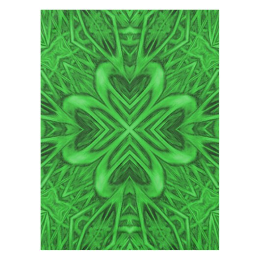 Celtic Clover Green Fractal Kaleidoscope Tafelkleed (Voorkant)