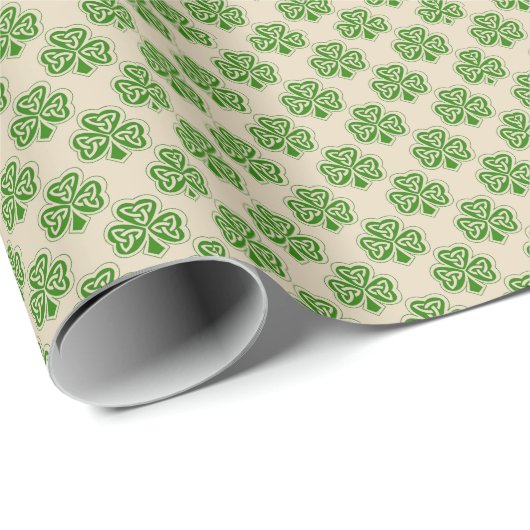 Celtic Clover Shamrocks Pattern Cadeaupapier (Rol Hoek)