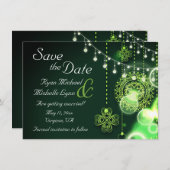 Celtic Clovers and String Lights Irish Wedding Save The Date (Voorkant / Achterkant)
