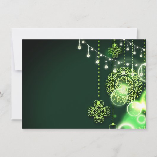 Celtic Clovers and String Lights Irish Wedding Save The Date (Achterkant)