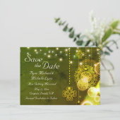 Celtic Clovers and String Lights Irish Wedding Save The Date (Staand voorkant)