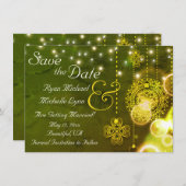 Celtic Clovers and String Lights Irish Wedding Save The Date (Voorkant / Achterkant)